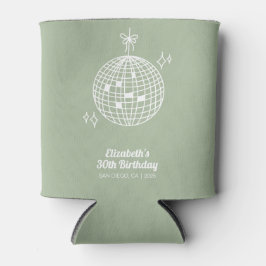 Porta-lata Bola de Disco Verde de Sábio Retroativo Personaliz