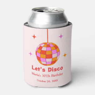 Porta-lata Bola de Discoteca Laranja Rosa Festa de Aniversári