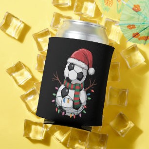 Porta-lata Bola de Futebol de Natal Luzes de Boneco de Neve C