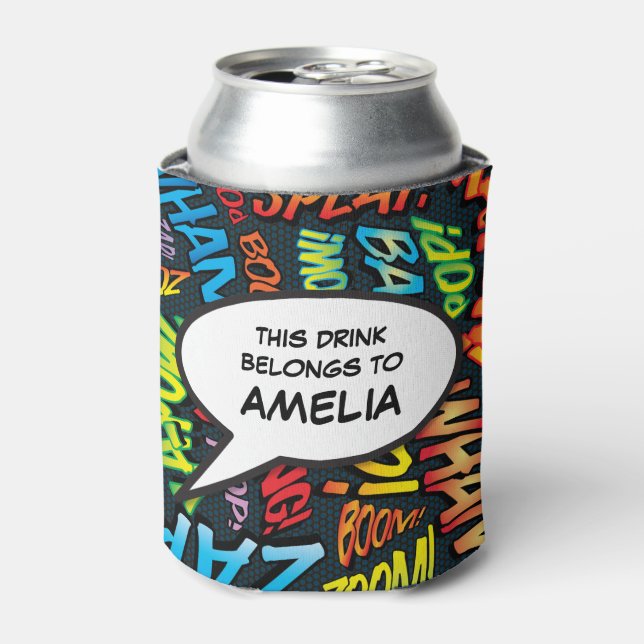 Porta-lata Bolha de Fala Personalizada Divertida Moderna (Can Front)