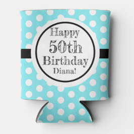 Porta-lata Bolinhas Azuis E Brancas 50º Aniversário