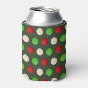 Porta-lata Bolinhas branca verde vermelha