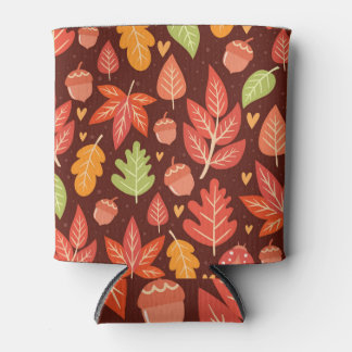 Porta-lata Bolotas, folhas de outono, papel de parede da flor
