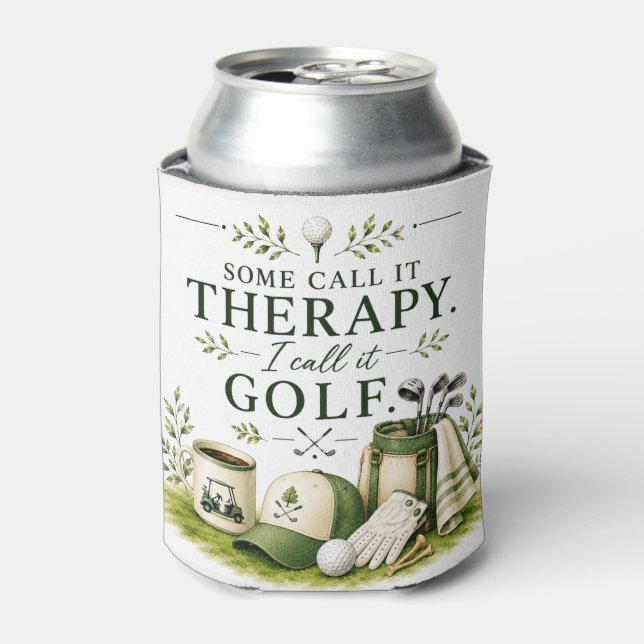 Porta-lata Bolsa de golfe com texto em verde (Can Front)