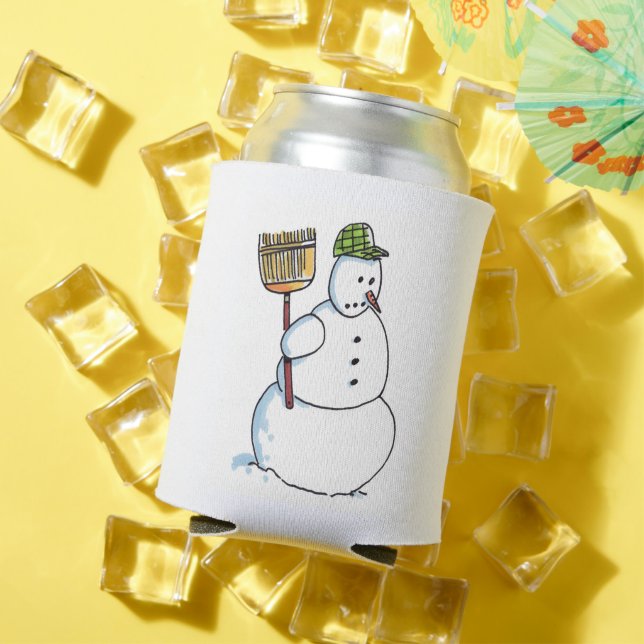 Porta-lata Boneco de Neve de Vassoura pode resfriar (Verão in situ)