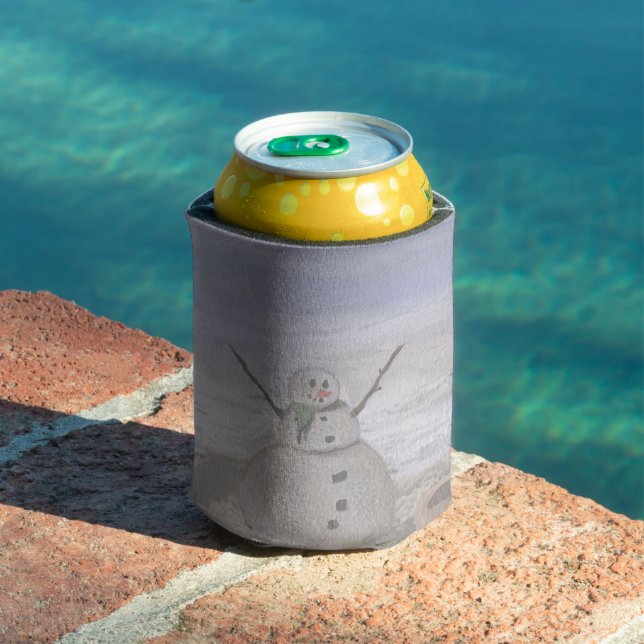 Porta-lata Boneco de Neve Gelado na Praia (Piscina in situ)