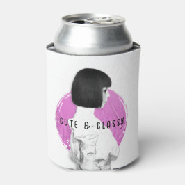 Porta-lata Bonita e Clássica Rosa e Preta