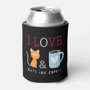Porta-lata Bonito, adoro gatos e café preto