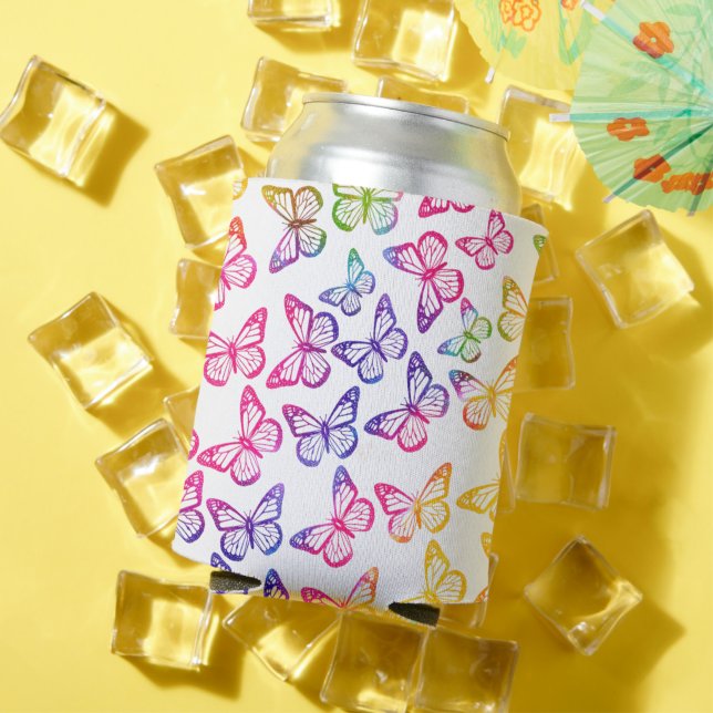 Porta-lata Bonito Padrão de Borboleta Brilhante Iridescente (Verão in situ)