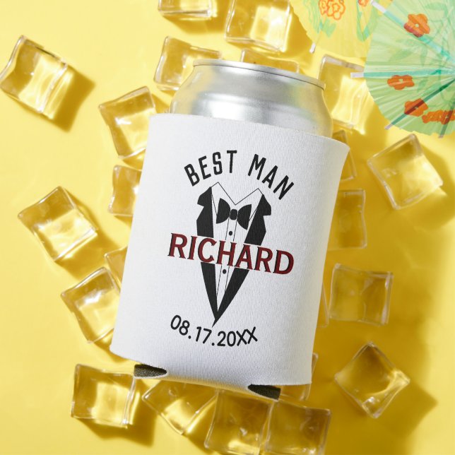 Porta-lata Bonito Tux Name Melhor Presente de Casamento Homem (Verão in situ)
