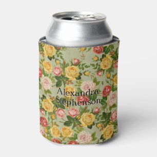 Porta-lata Bonito Vintage Country Floral, Girly Personalizada