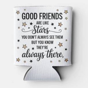 Porta-lata Bons Amigos São Como Estrelas Citação Inspiradora