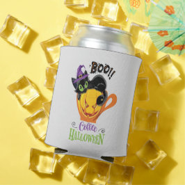 Porta-lata Boo Black Cat, Assustador Pumpkin Café Halloween