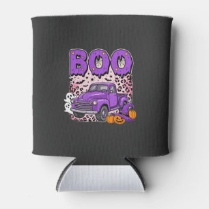 Porta-lata Boo Halloween Caminhão Roxo Fantasma e Abóboras De