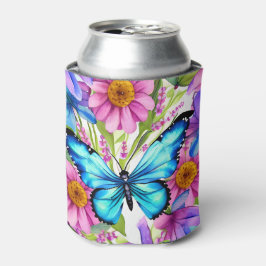 Porta-lata Borboleta Azul em Campo de Flores