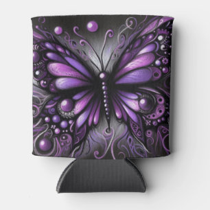 Porta-lata Borboleta Gótica Whimsical Purple Black Colortion