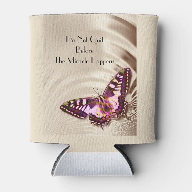 Porta-lata Borboleta sobre fundo de estação (Frente)