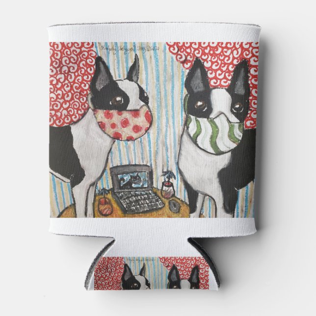 Porta-lata Boston Terriers em Quarentena (Frente)