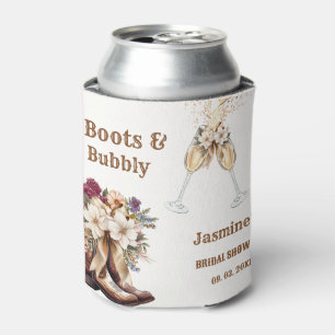 Porta-lata Botas & Bubbly Boho Ocidental Festa de Chá de Noiv