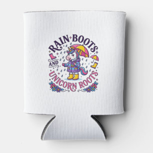 Porta-lata Botas de Chuva de Unicórnio e Camisa Comercial Uni