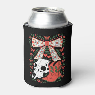 Porta-lata Botas de Cowboy de Natal Gótico Crânio Arco Azevin