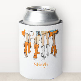 Porta-lata Botas de Cowboy Laranja para Mulheres do Tennessee