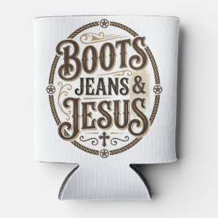 Porta-lata Botas Jeans & Jesus Fé Western Vintage