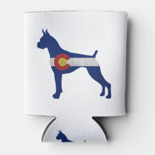 Porta-lata Boxer Croped Ears Dog Silhouette Colorado Flag