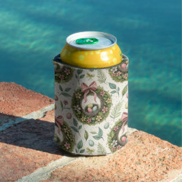 Porta-lata Boxwood Easter Wreath Pink Bow with Egg