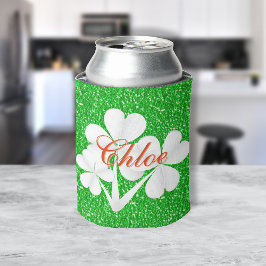 Porta-lata Branca Personalizada Coleta Brilhante Verde