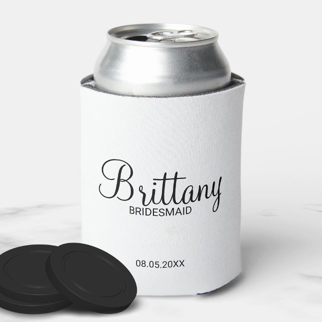 Porta-lata Brancas Personalizadas Modernas de Preto e Branco (Criador carregado)