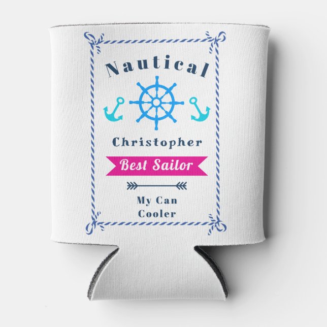 Porta-lata Branco do melhor marinheiro náutico (Frente)