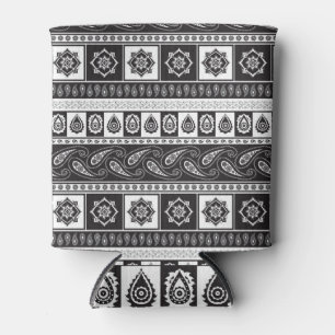 Porta-lata Branco preto étnico: Padrão de Eterno