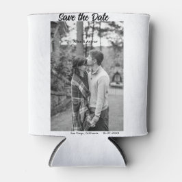 Porta-lata branco preto salvar a data QR adicionar nome do si