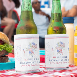 Porta-lata Branco vermelho e azul | Reunião de 4 de julho