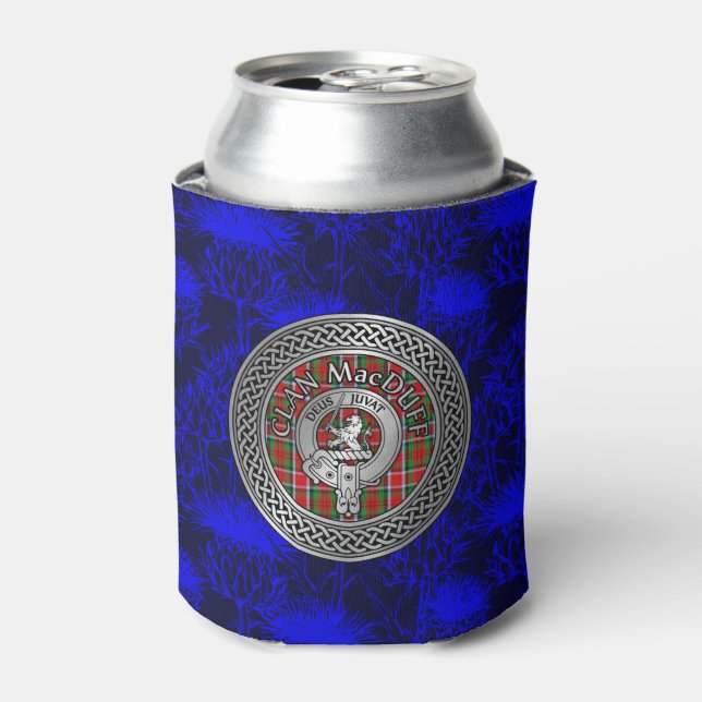 Porta-lata Brasão do Clã MacDuff & Nó do Tartan (Can Front)