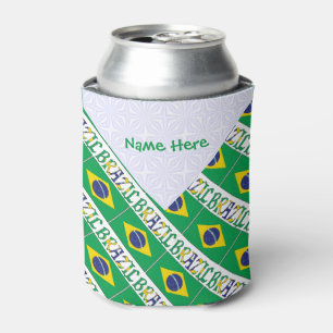 Porta-lata Brasil: Bandeira brasileira é verde personalizada
