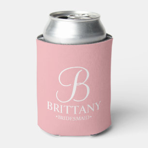 Porta-lata Bridesmaid Personalizada Pink-Blush Elegante
