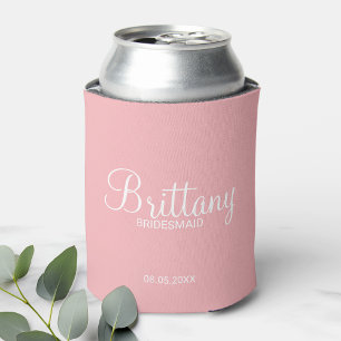 Porta-lata Bridesmaids Personalizados de Cor-de-Rosa Espelho