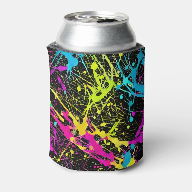 Porta-lata Bright Neon Paint Splatter (Can Back)