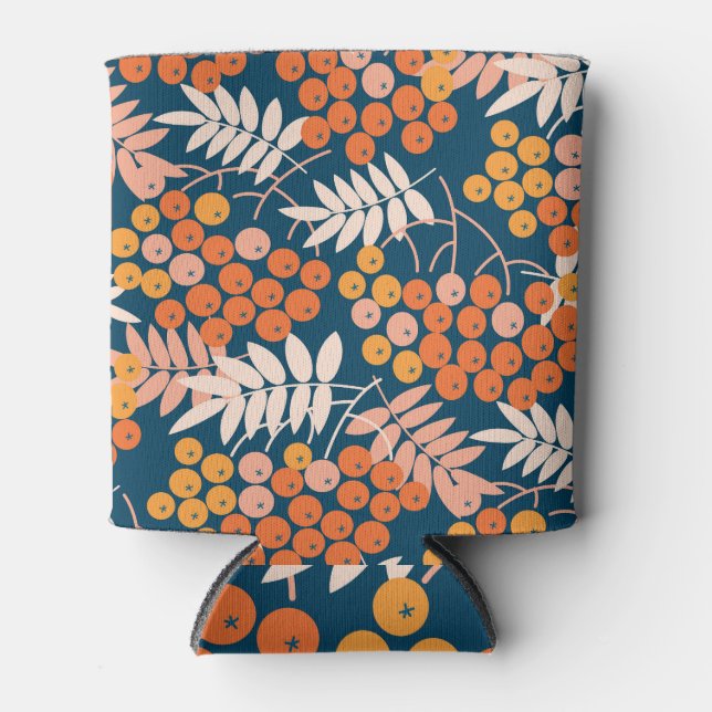 Porta-lata Bright Rowanberry Autumn Seamless Design (Frente)
