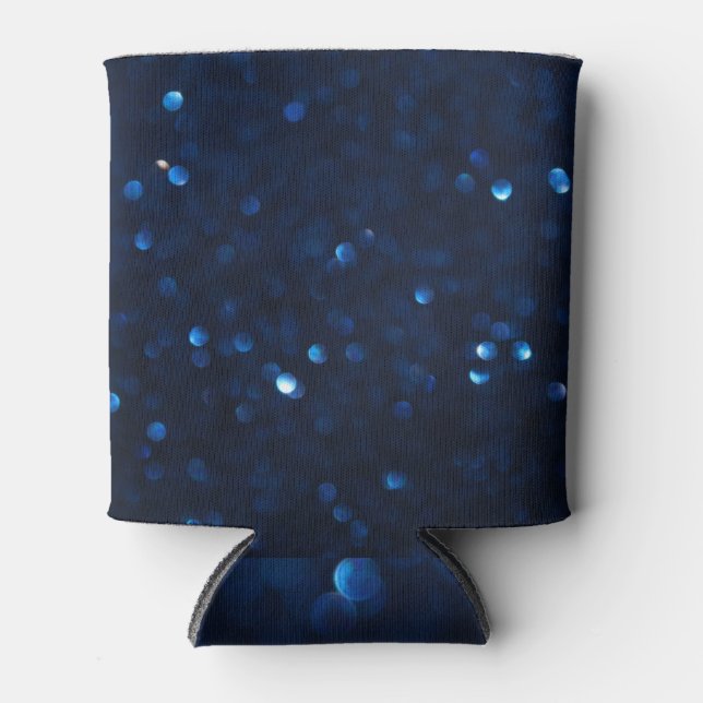 Porta-lata Brilho azul clássico, fundo abstrato turvo. (Frente)