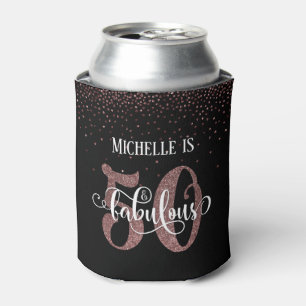 Porta-lata Brilho Dourado 50 festivos do falso & aniversário