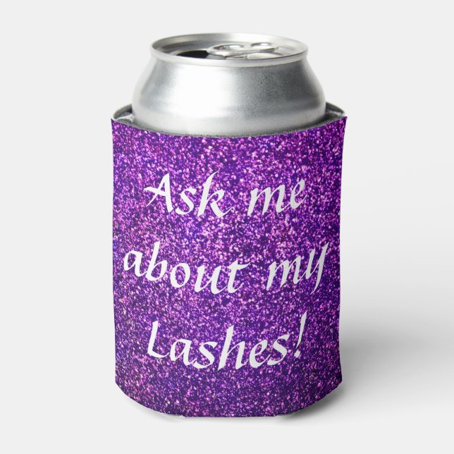 Porta-lata brilho roxo para apresentadores personalizando (Can Front)