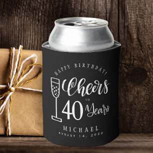 Porta-lata Brinde aos 40 anos de aniversário personalizado co
