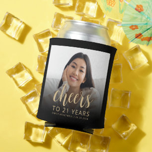 Porta-lata Brinde de Foto Personalizada para Festa de 21 Anos