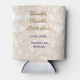 Porta-lata Brown glitter twinkle twinkle little star birthday