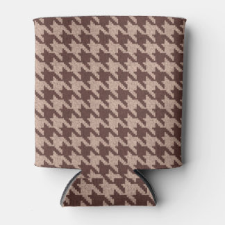 Porta-lata Brown Houndstooth Preppy Classic Pattern