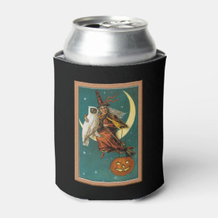 Porta-lata Bruxa e Coruja Feliz Halloween