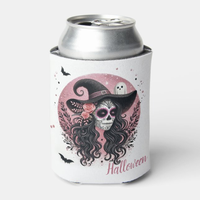 Porta-lata Bruxa, Fantasma, Lua Cheia e Morcegos (Can Front)